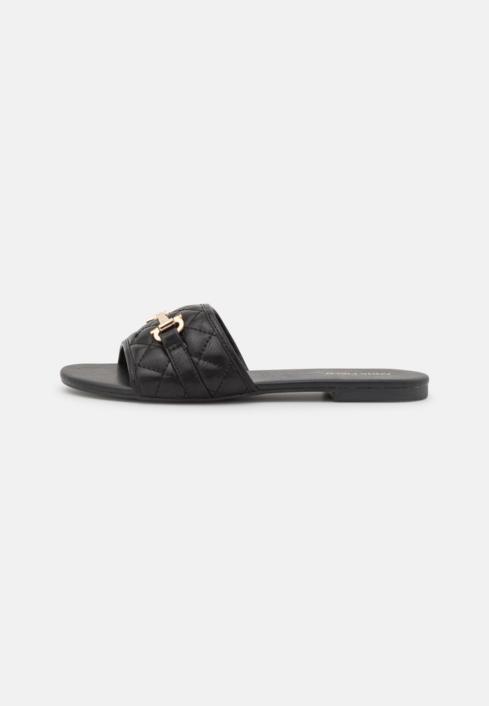 Mules Anna Field Plates Slip on Noir Femme | OOV-9363689